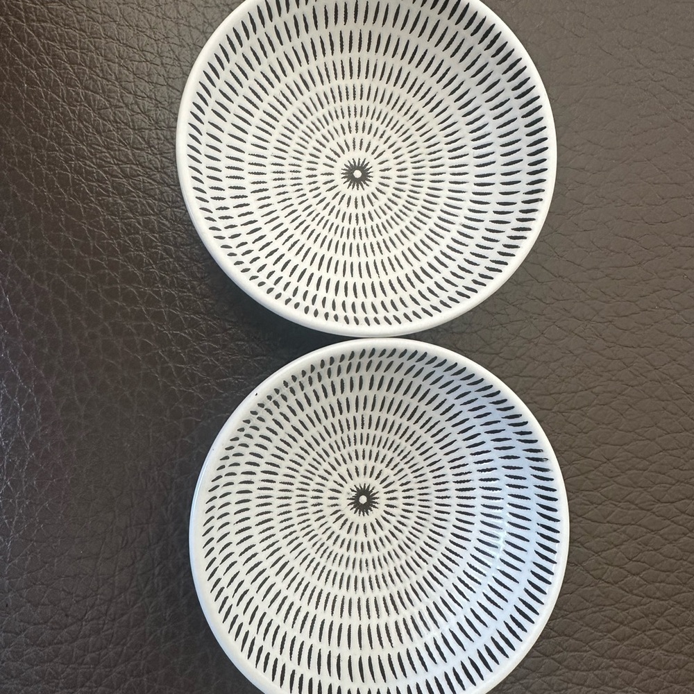 New Set of Two Black and White Patterned Bowls